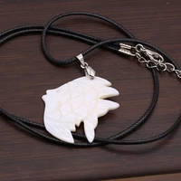 fashion mens womens necklaces natural white shell fish shaped pendant necklace for mother wife lover charms jewelry gift
