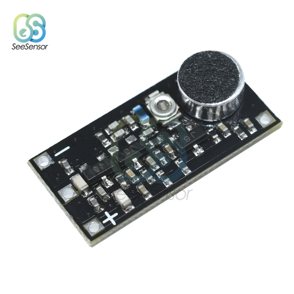 

88-115MHz FM Wireless Microphone Surveillance Transmitter Module Board For Arduino Adjustable Capacitor DC 2V-9V 9mA