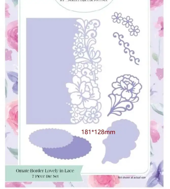 

Metal cutting dies flowers border lovely in lace cut Scrapbook paper craft knife mould blade punch