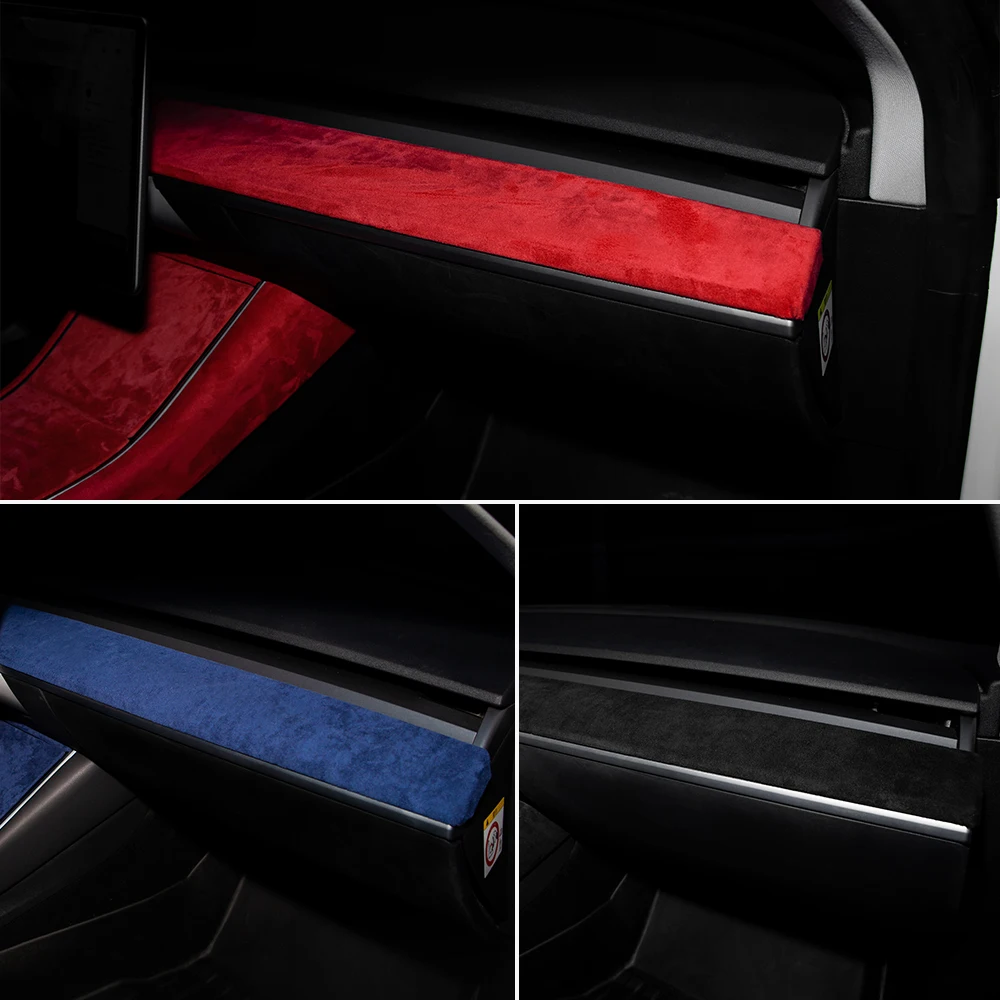 

Новая отделка центральной консоли для Tesla Model 3 2021 аксессуары замшевая защита для Tesla Model Y 2021 Model3 три синих автомобиля