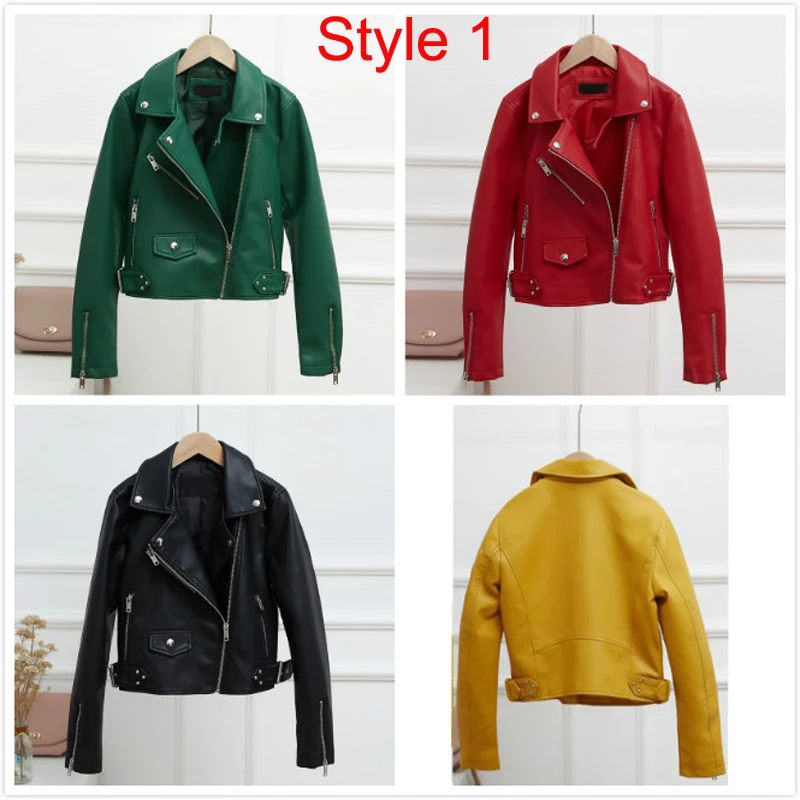 Куртка женская из искусственной кожи шикарный Байкерский пиджак на молнии с