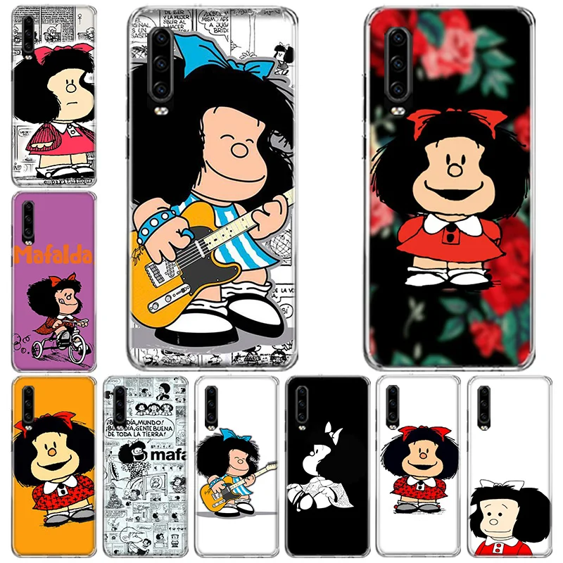 

Mafalda Phone Case For Huawei Mate 40 Pro 30 20 Lite 10 Huawei P30 Lite P50 Pro P40 P20 P10 Cover Coque Fundas Pattern Soft TPU