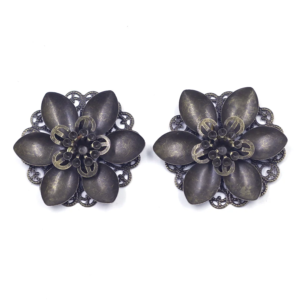 10 шт. ажурные филигранные обертки в виде цветка бронзового оттенка ретро