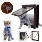 Откидная дверь для домашних животных, 4-ходовой замок, водонепроницаемая Защитная откидная дверь для щенков и кошек