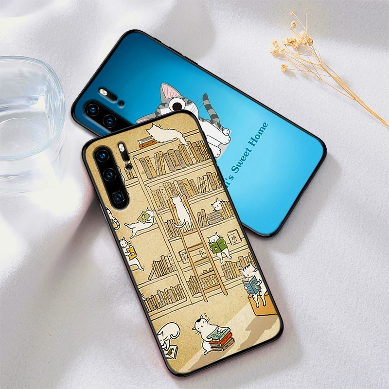 For huawei honor 8C NOTE 10 VIEW 20 7C 5.99IN 7X 8X 7A 9X Pro 8 9 lite Silicone Phone Case cat kawayi | Мобильные телефоны и