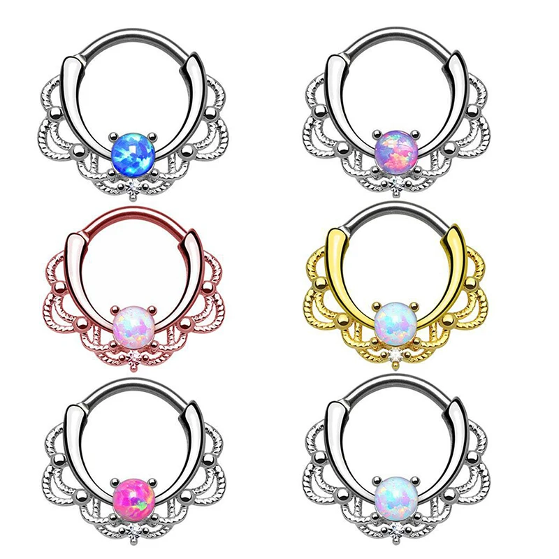 1 шт. настоящее пирсинг носа Ушные Кольца драгоценный камень хрящ траг Ушная