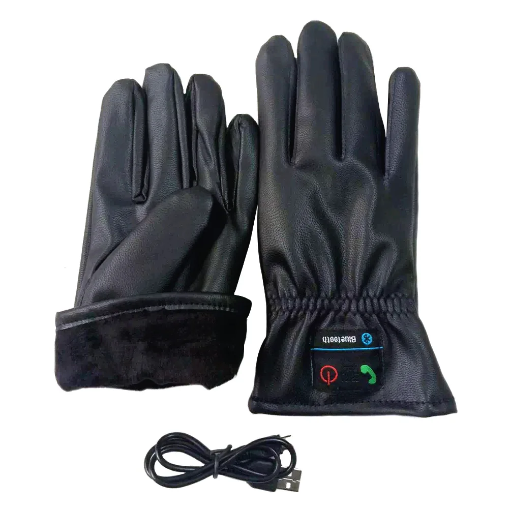Портативные перчатки из искусственной кожи для звонков с подзарядкой Bluetooth