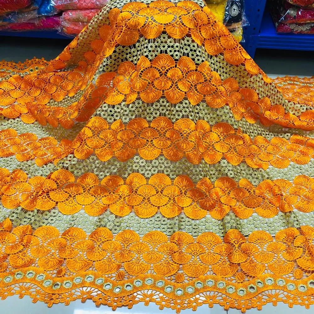 

RED GOLD Latest African Cord Lace Fabrics Nigerian Lace Fabric 2020 High Quality Lace French Lace Fabric For Wedding