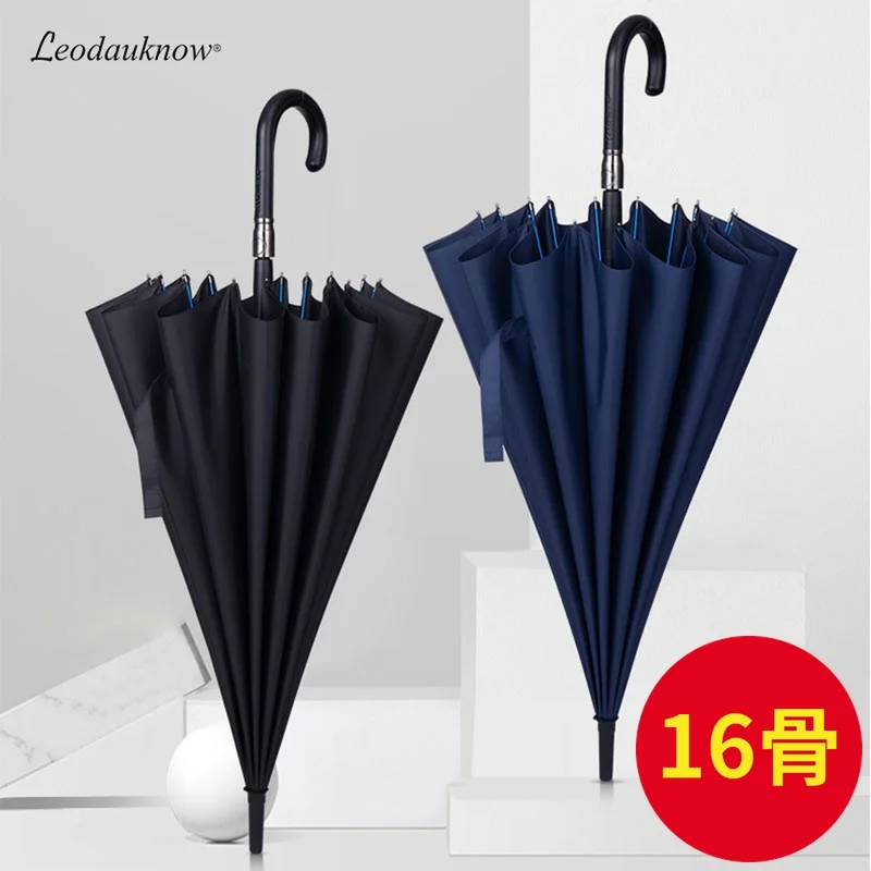 Economici Due Persone Strong Manico Lungo Ombrello Nero All'aperto Di Estate Della Ragazza Academy Grande Ombrello Antivento Degli Uomini Parapluie Giardino Di Casa BW50UM