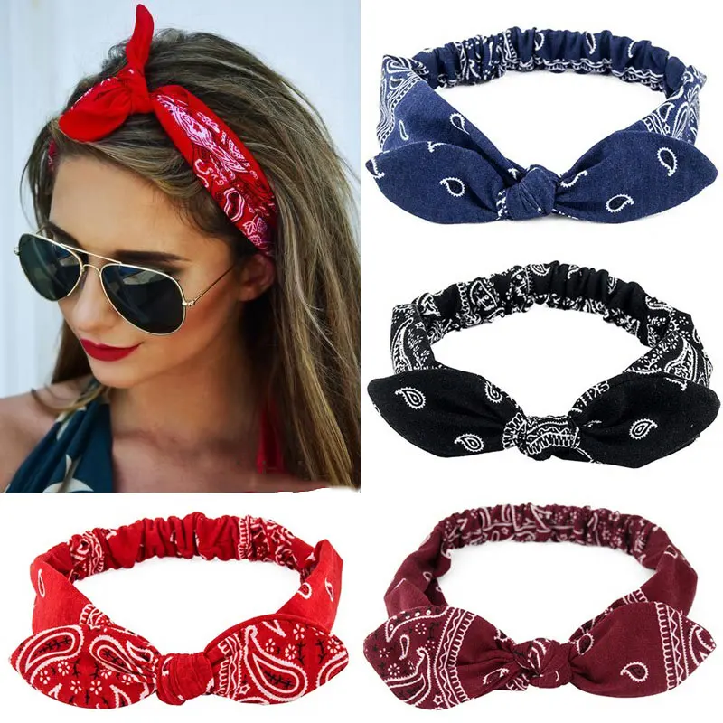 

New Women Suede Soft Solid Print Headbands Vintage Cross Knot Elastic Hairbands hair bands for women