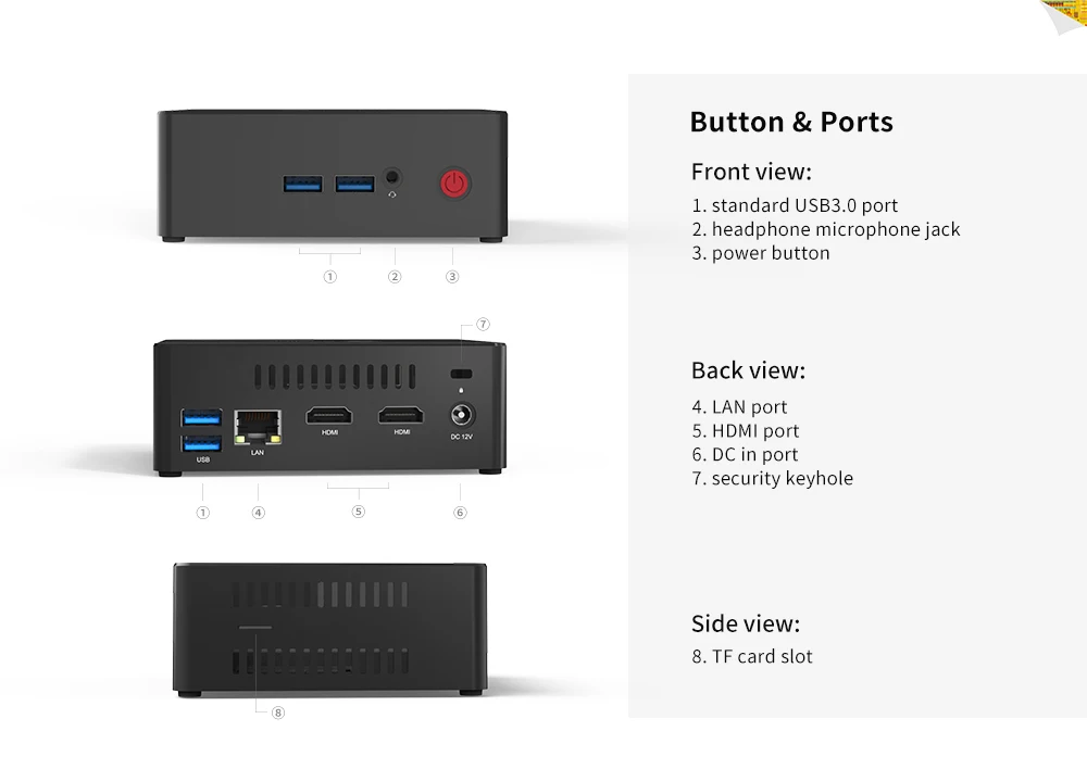 Beelink Gemini X45 мини ПК LAKE J4105 Win10 8 ГБ ОЗУ 128/256/512 mSATA SSD USB 3 0 1000 Мбит/с Wi Fi BT4.0 4K USB3.0 Linux|Мини