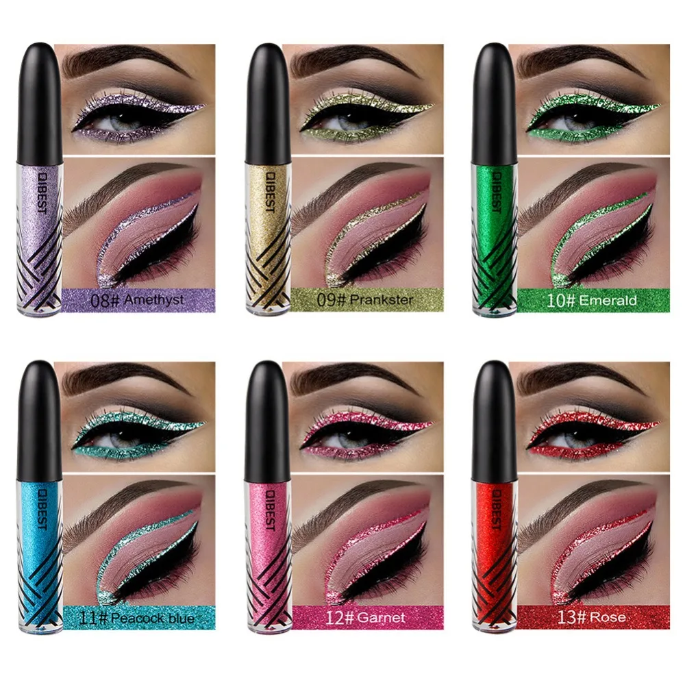 QIBEST сексуальная блестящая Водостойкая Подводка для глаз Женский жидкий