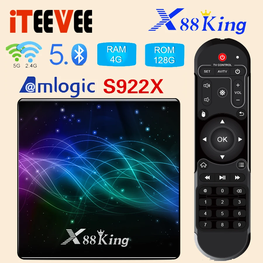 ТВ приставка X88 King 4 + 9 0 ГБ Amlogic S922X Android 1000 Wi Fi|ТВ-приставки и медиаплееры| |