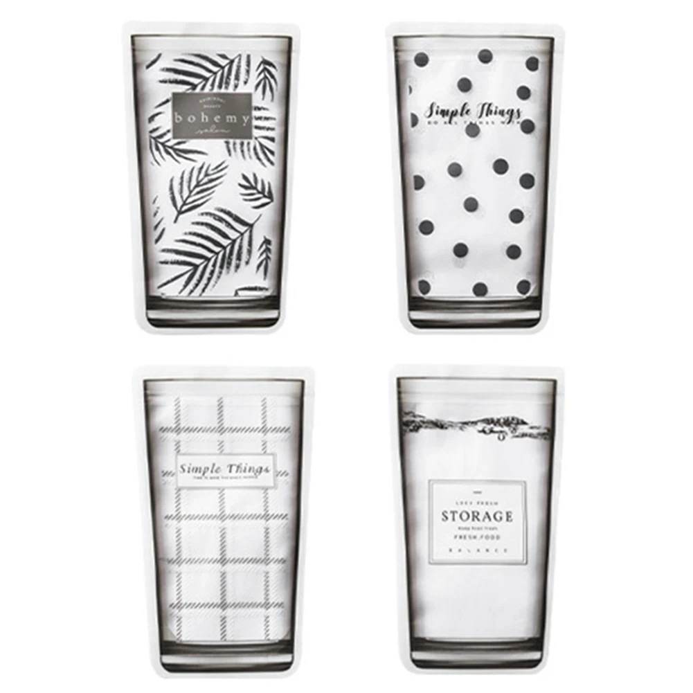 Прозрачные пластиковые пакеты для хранения еды с замком на молнии