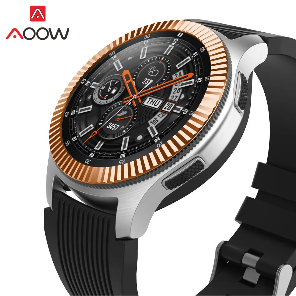 Нержавеющая сталь ободок кольцо стиль для samsung gear S3 Frontier Galaxy Watch 42 мм 46 мм клейкая крышка защита аксессуары