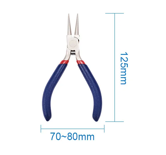 Round Nose Pliers Ювелирные плоскогубцы, набор, боковая резка, круглый нос, изогнутый нос, длинная цепочка, плоскогубцы Ferronickel, закаленная углеродом сталь для изготовления ювелирных изделий - Цвет: Round Nose Pliers