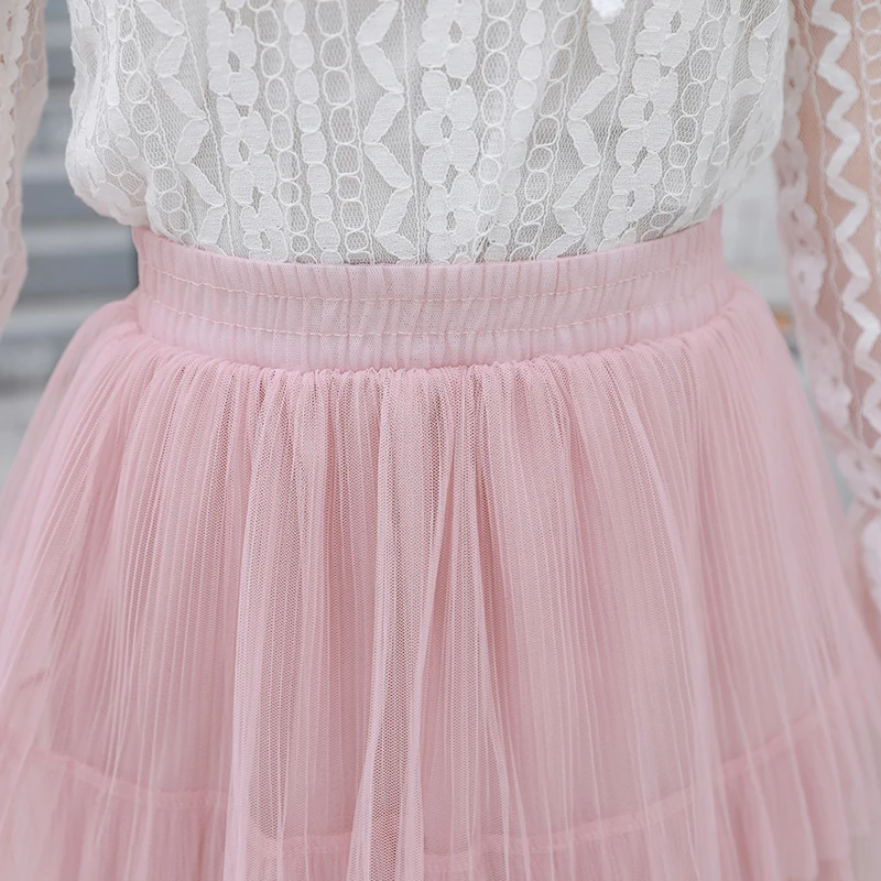 Женские модные юбки 2019 длинные из тюлевой ткани женские s черные розовые юбка