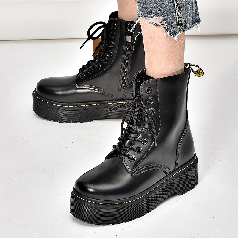 

2021 New High-top Boots Men's Spring and Autumn Boots Plus Cotton Tooling Boots Men's Shoes