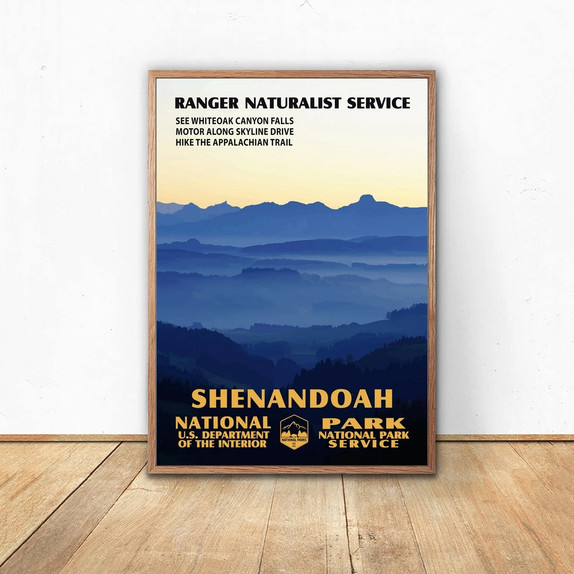 

Постер в национальном парке Шенандоа, художественное искусство в национальном парке, Походное искусство в кемпинге, WPA постер WPA Art, Appalachian ...