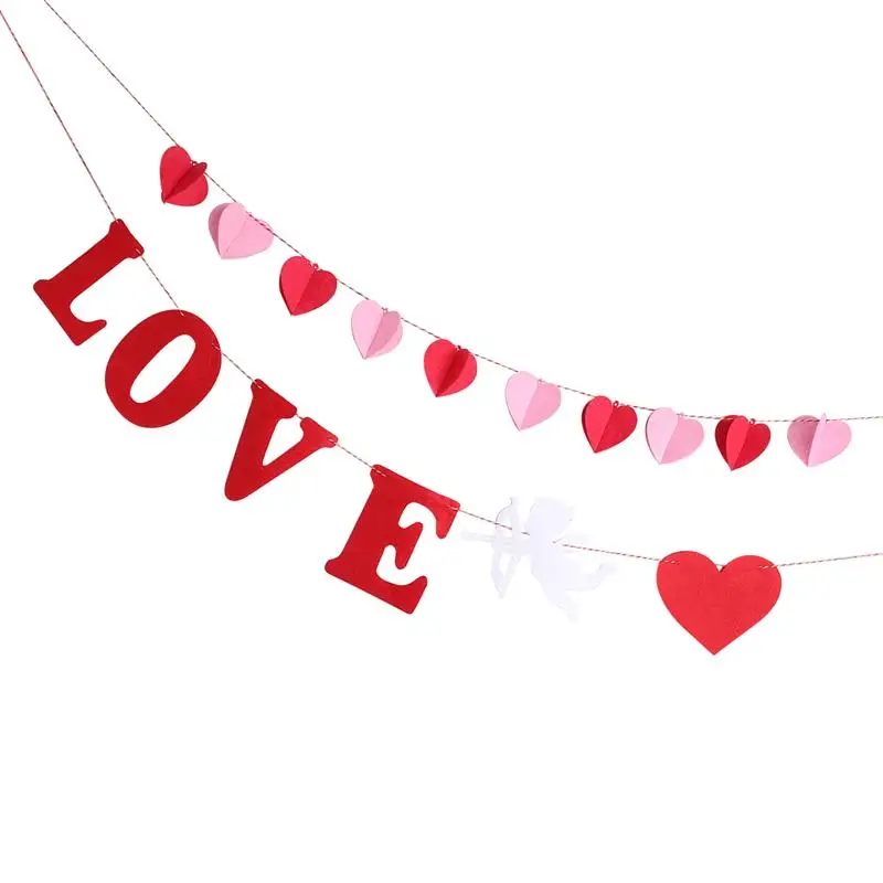 2 шт. романтические подвесные баннеры в форме сердца декоративные сцена