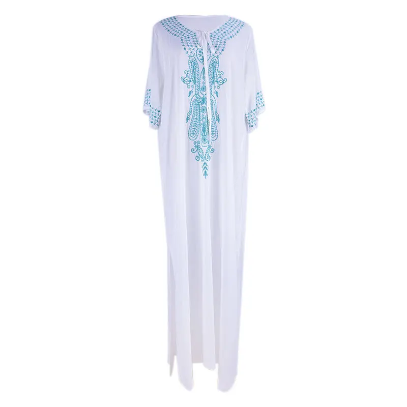 Вышивка кафтан пляжная туника хлопковое пляжное платье Cover Up Саида De купальный
