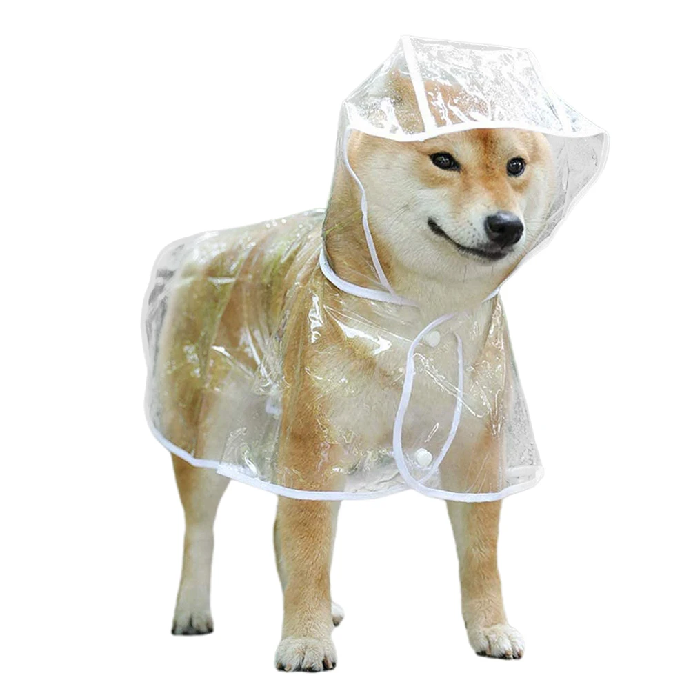 

PVC Waterproof Pet Raincoat Portable Pet Transparent Raining Coat Breathable Lightweight Rain Poncho Rain Out Clothes For Dogs