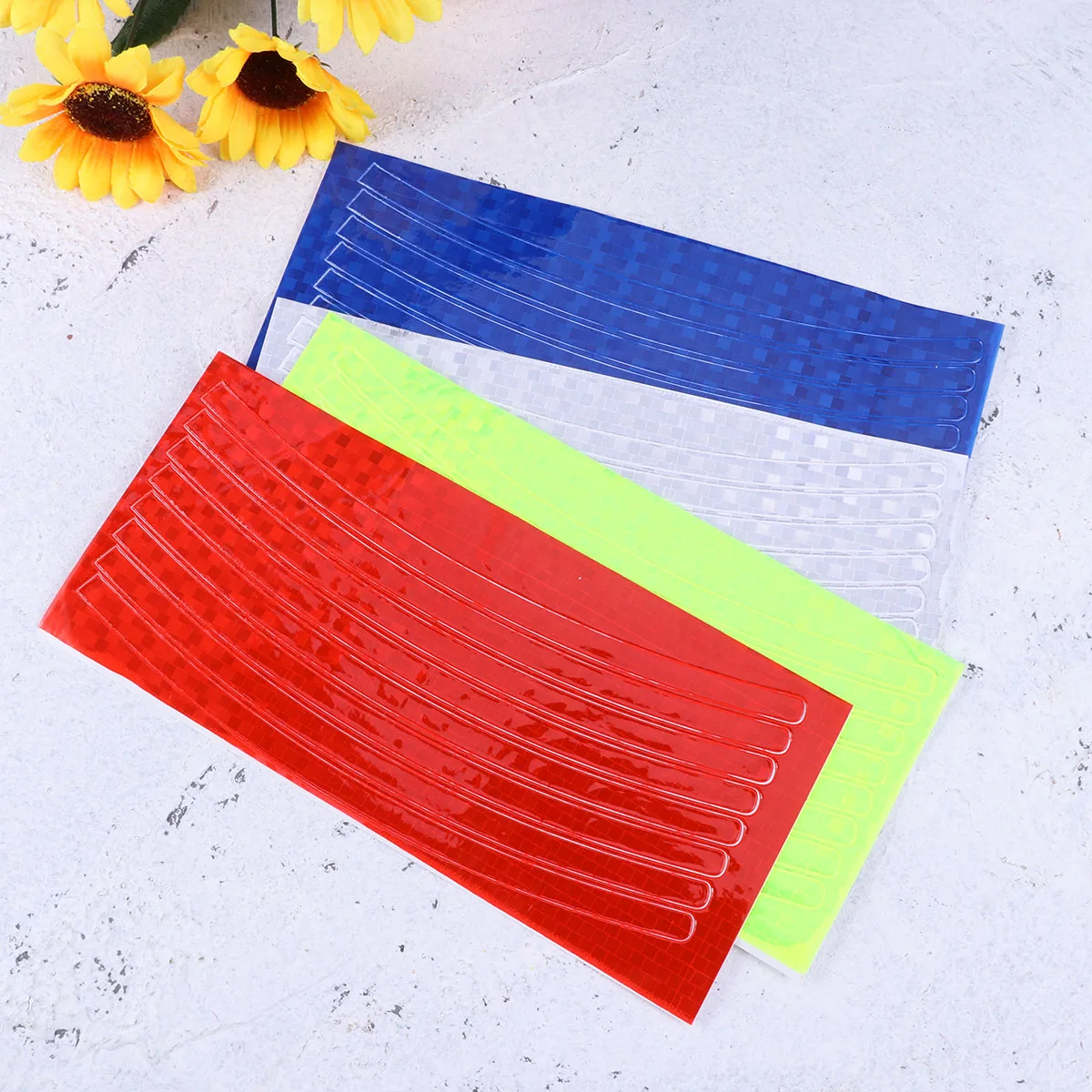 4 Sheets Bike Reflector Stickers Bright Reflective Stick for Wheel Rim Car Bumper |
