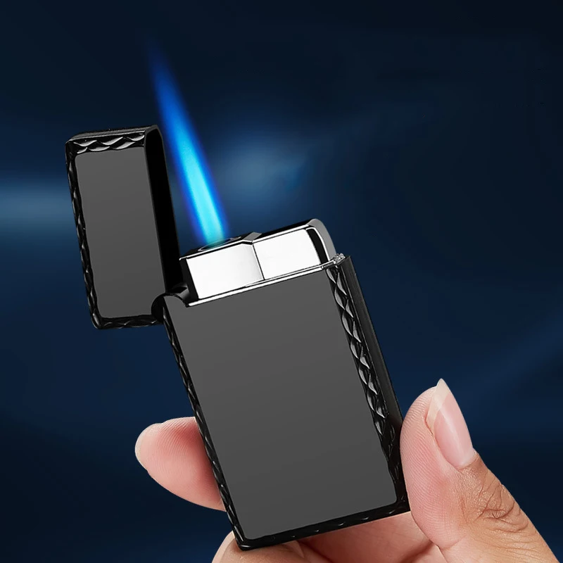 

Gas Lighter Turbo Torch Lighter Ultra Thin Free Fire Jet Gas Cigar Metal Lighters 1300 C Windproof Pipe Gadget for Men