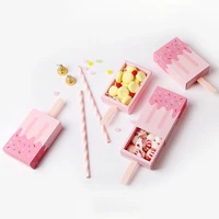 bliss 2pc kids party cute ice cream shape gift candy boxes favor box popsicle candy folding paper box korean cartoon drawer