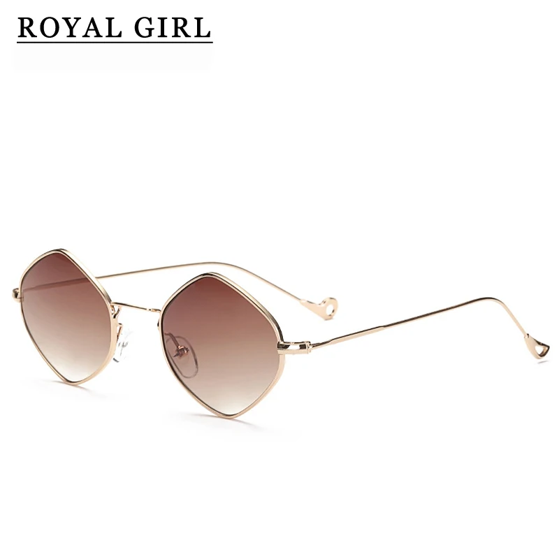 Royal Girl Small Rhombus Alloy Frame Sunglasses For Men/Women Summer Style Brand Designer Unisex Sun Glasses ss135 | Аксессуары для