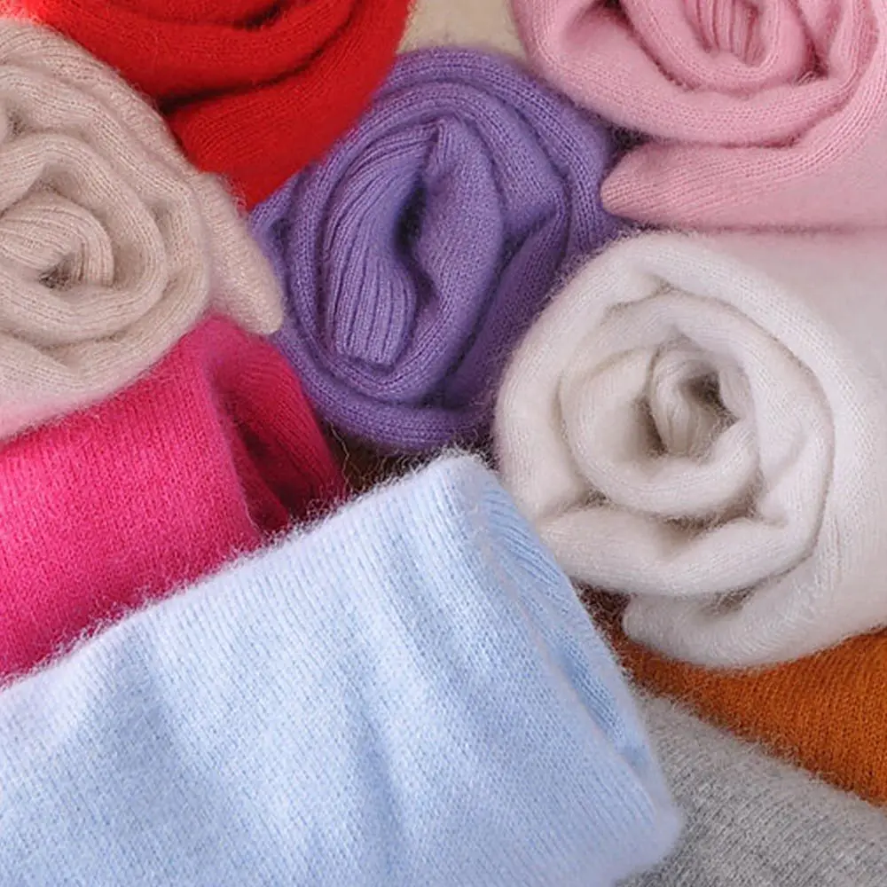 Женский кашемировый свитер с длинным рукавом и круглым вырезом | Женская одежда