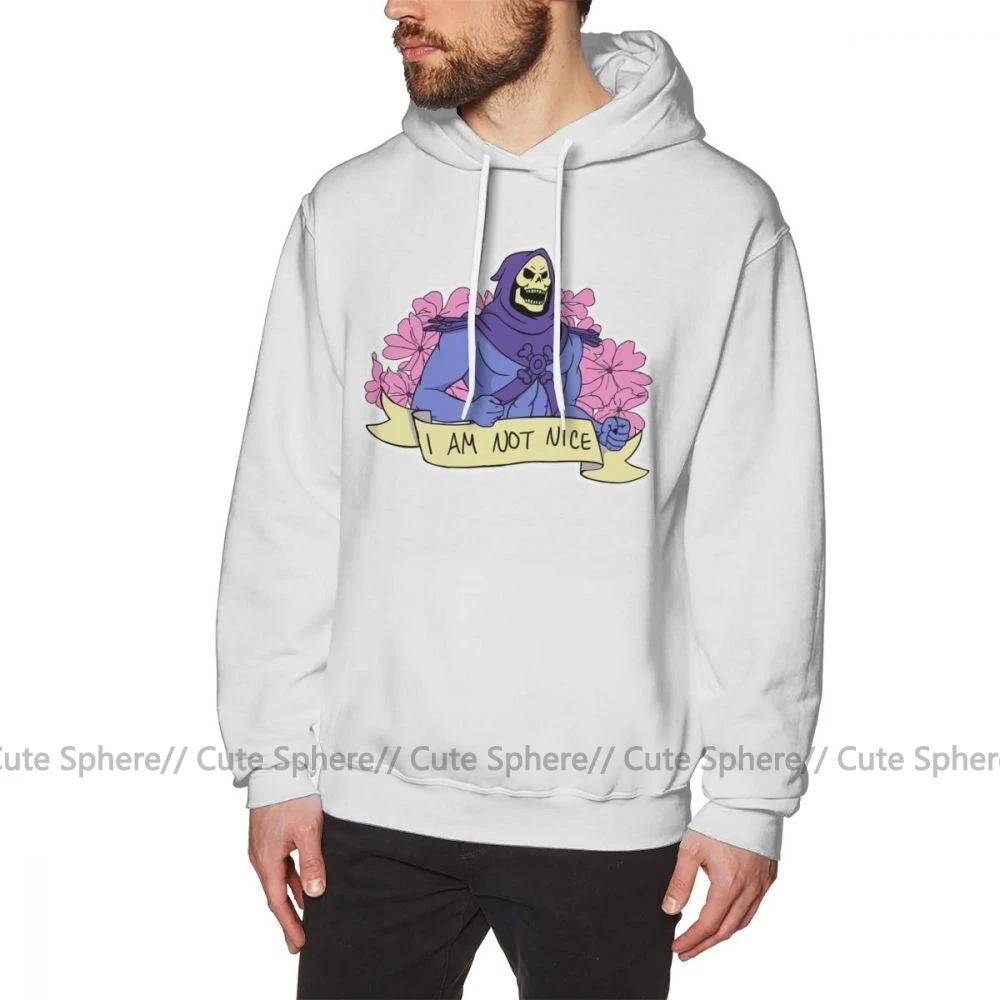 Skeletor Толстовка I AM NOT милые толстовки модный Свободный пуловер Толстовка длинная Осенняя мужская XXXL хлопковая черная толстовка - Цвет: White