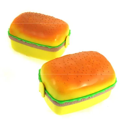 

Square Hamburger Student Lunch Storage Box Double Layer Bento Box Food Container