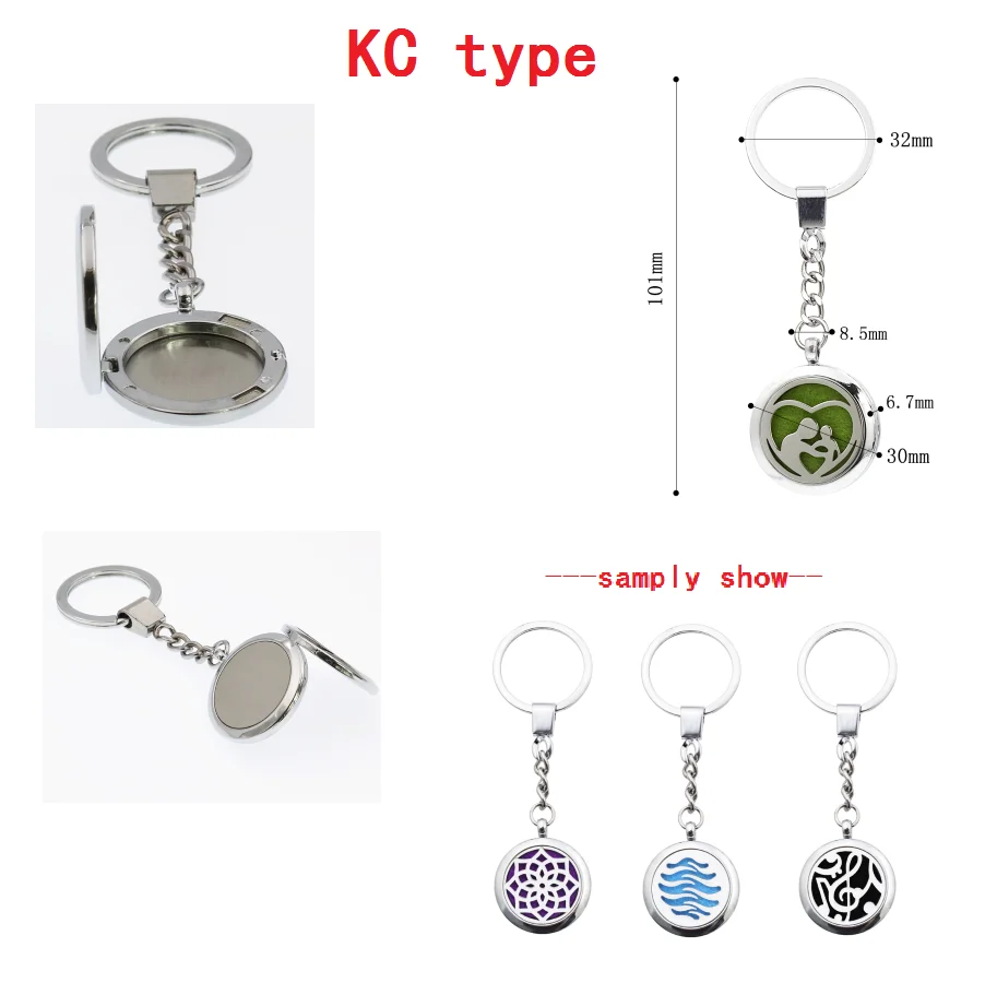 30 мм сплав эфирное масло ароматерапия брелок для ключей диффузор кулон подарок 5