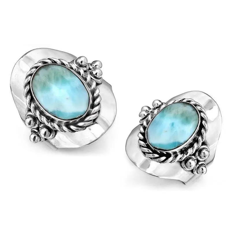 

Boho Turquoise Ring Vintage Ladies Wide Ring Engagement Wedding Ring Jewelry Female Accessories