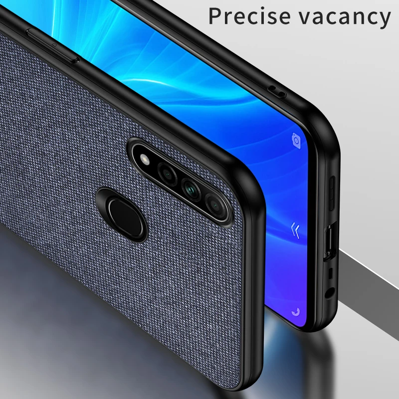 Для OPPO A8 тканевая ткань Жесткий PC задняя крышка для 2020 чехол телефона Rezzol бизнес