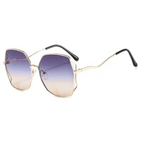personality irregular metal eyewear legs tinted color gradient lenses 2022 fashion sunglasses women men ultra light sun glasses