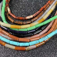 30pcs cylindrical shaped semi precious stone natural beads making for jewelry diy bracelet necklace accessories size 4x13mm