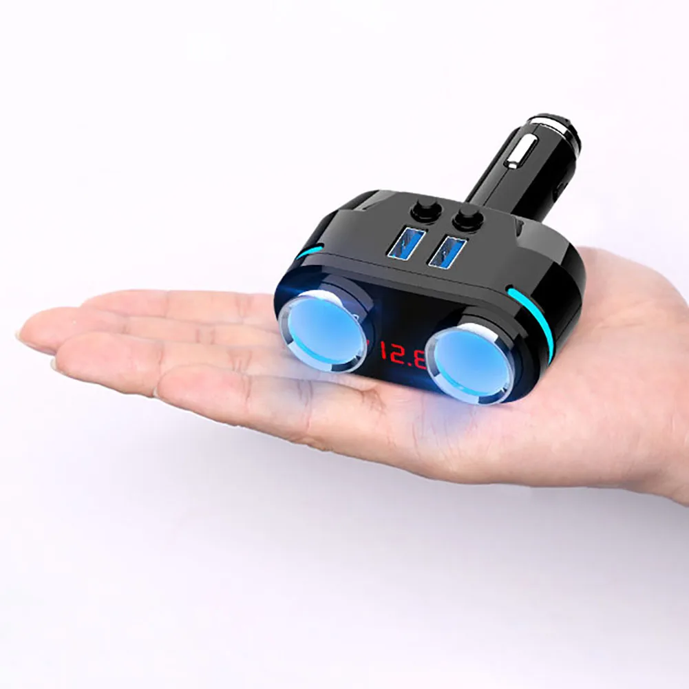 Разветвитель автомобильного прикуривателя 12-24 В фоторозетка с ЖК-дисплеем на 1 А +