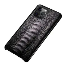 Genuine Ostrich Foot Leather Phone Cover Case For iPhone 13 Pro Max 12 Mini 11 Pro 12 Pro MAX X XS Max XR 6 6s 8 7 Plus SE 2020