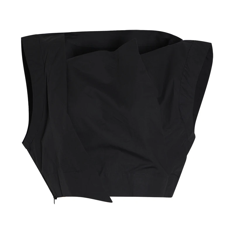 Black TWOTWINSTYLE, белые женские рубашки с асимметричным воротником, Корейская рубашка без рукавов, женская блузка,, летняя модная новинка - Цвет: Black
