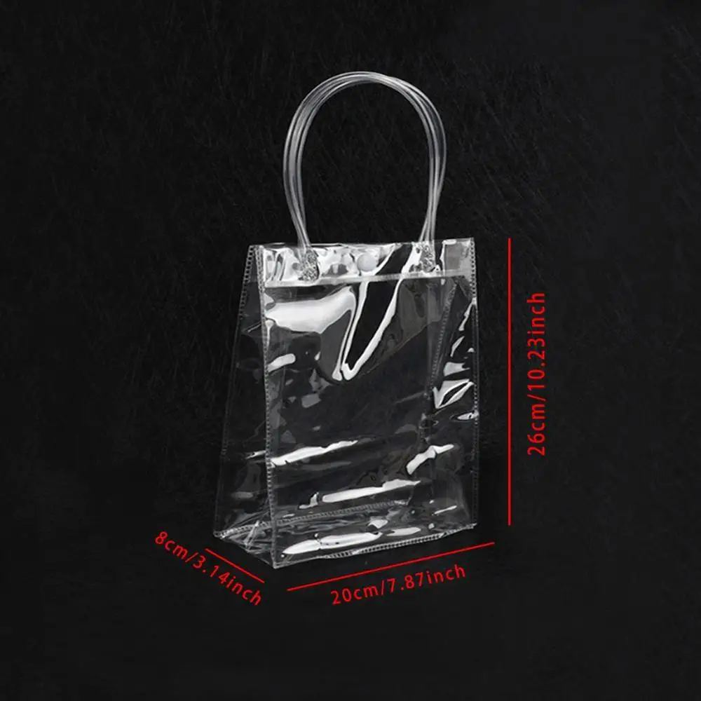 1 шт. прозрачная сумка для покупок ПВХ вместительная женская прочная продуктов
