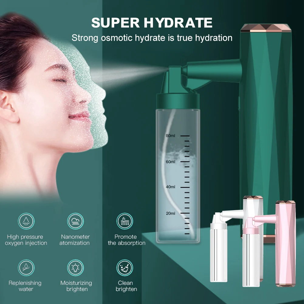 

Nano Facial Mister Rechargeable Mist Sprayer with 80ml Water Tank for Moisturizing Nourishing Skin Anti-Wrinkles Skin Care Tool