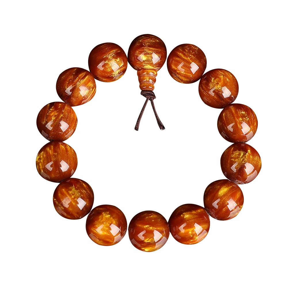 

Браслет для мужчин и женщин, блестящий золотистый браслет с бусинами богатства, FS99