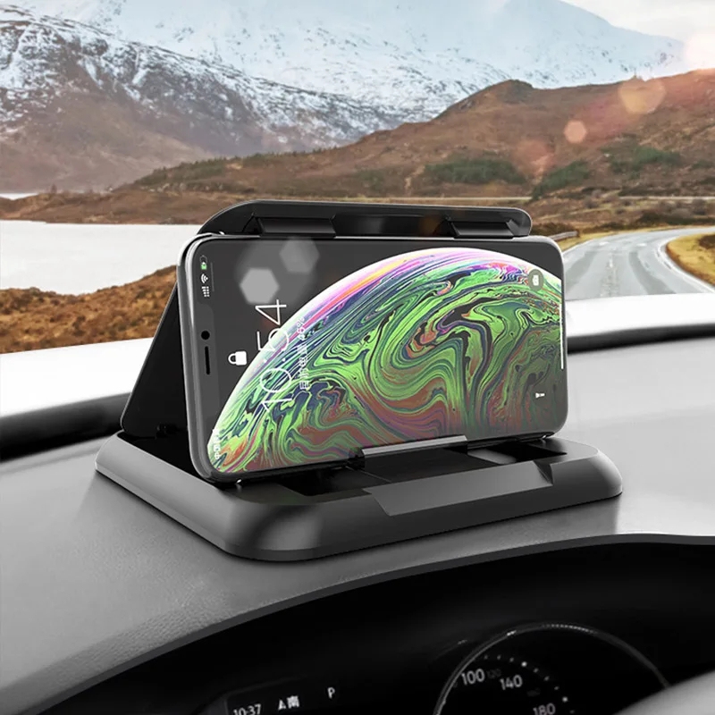 

New Carbon Fiber Car Phone Holder Dashboard Universal 3 To 7 Inch Mobile Phone Clip Mount Bracket for IPhone XR XS MAX GPS Stand