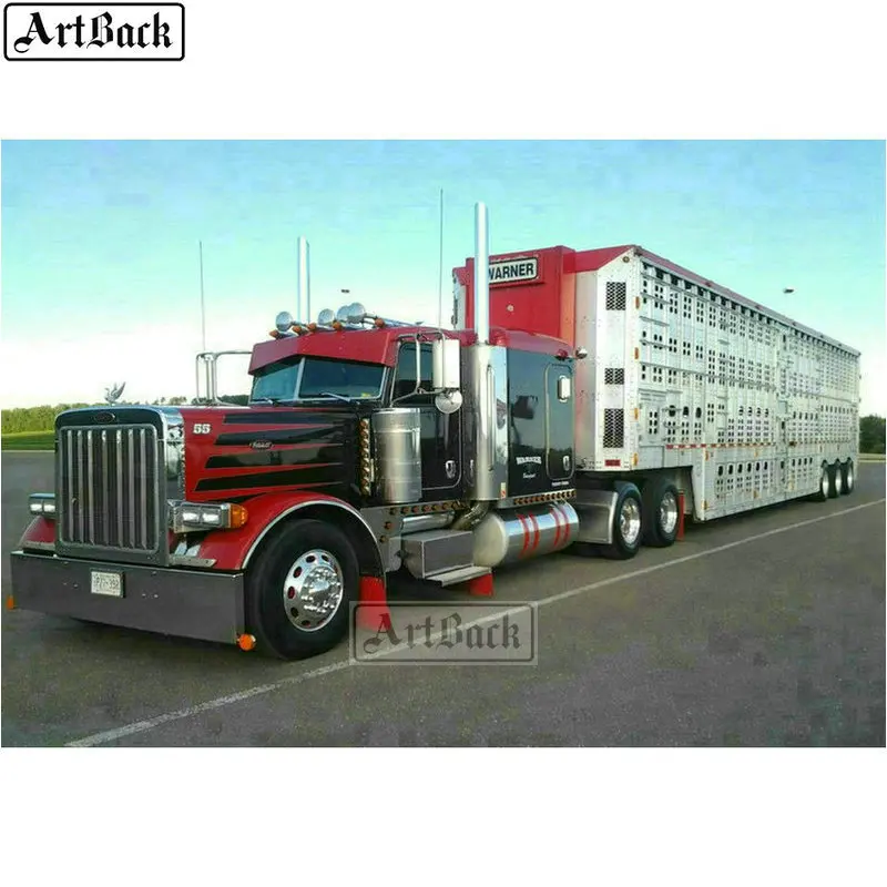 ARTBACK алмазов картина грузовик пейзаж diy 5d квадратный автомобиль 3d Алмазная