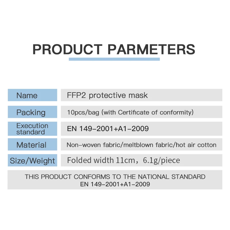 50 шт. FPP2 маска для защиты от вирусов пылезащитный респиратор маски лица