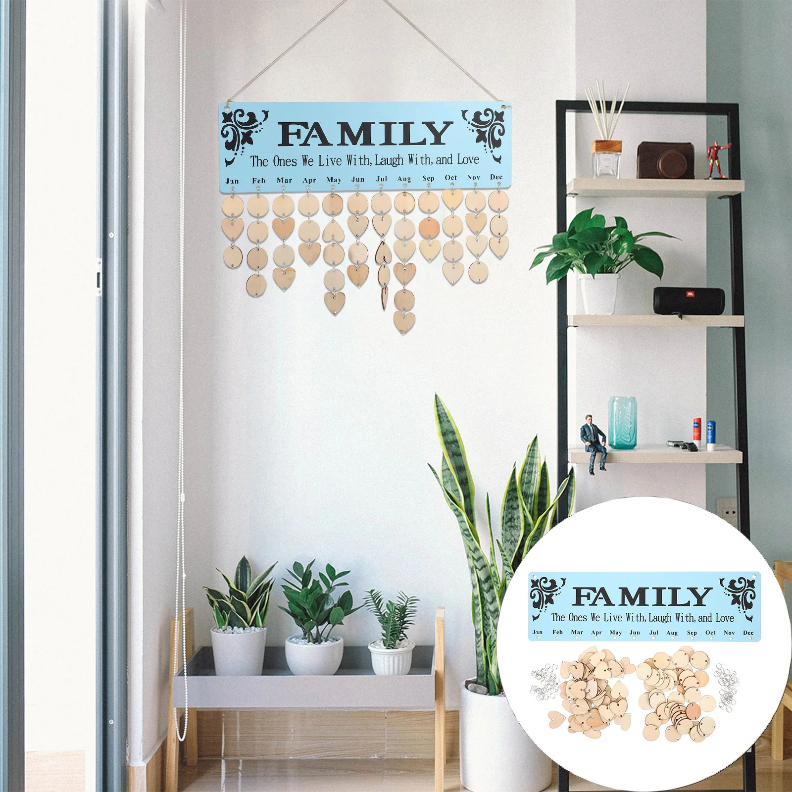 

1 Set Chic DIY Calendar Hanging Board Home Birthday Party Decorative Pendant