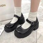 Туфли женские в стиле Лолита, винтажные Туфли Мэри Джейн на платформе и высоком каблуке, в японском стиле, Студенческая обувь для колледжа, размер 40