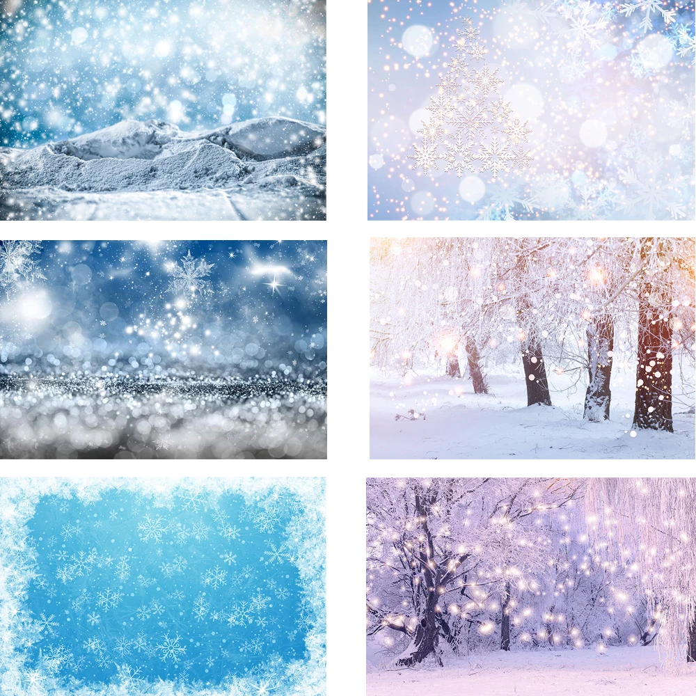 Зимний Блестящий Снежный фон для фотосъемки боке снежное поле Фотофон  рождественские фотообои для фотостудии | AliExpress